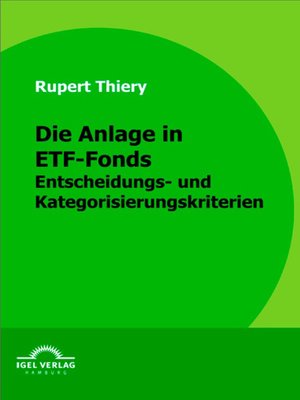 cover image of Die Anlage in ETF-Fonds